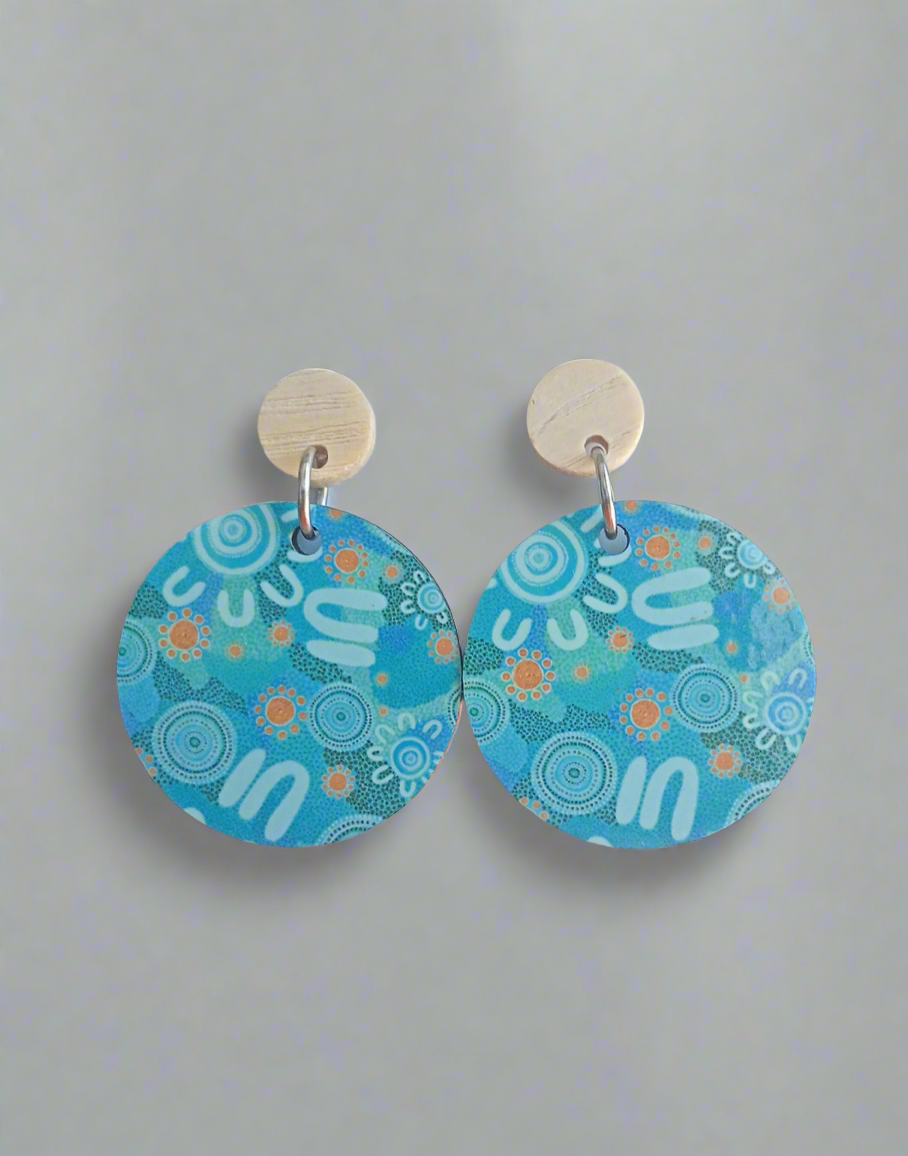 Printed stud earring