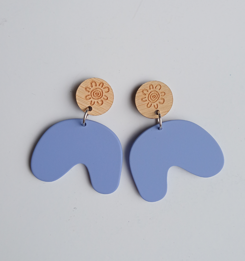 Printed stud earring