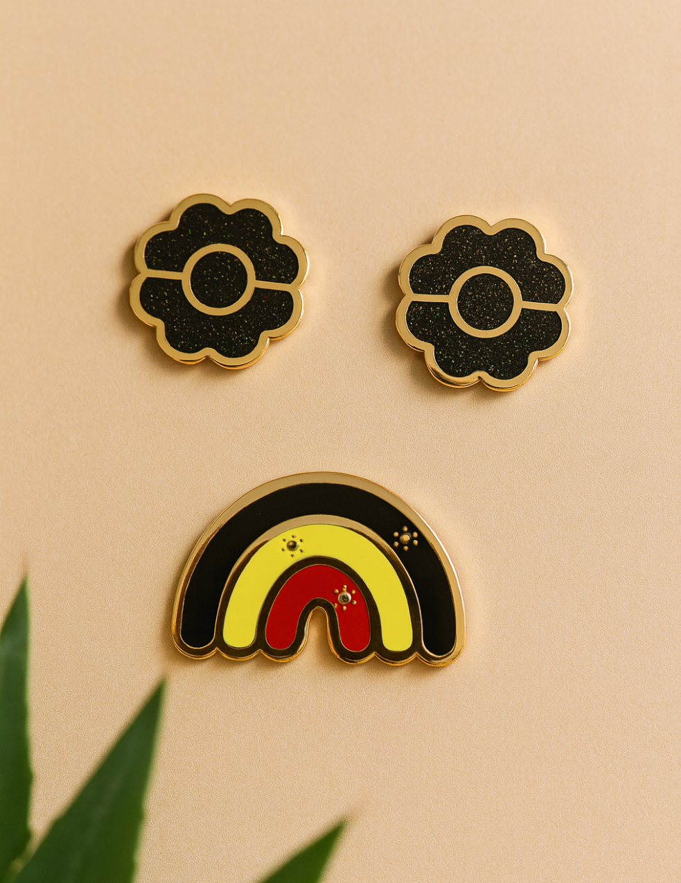 Badge and Earring set