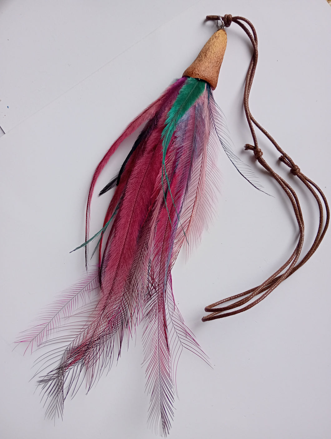 Emu feather necklace