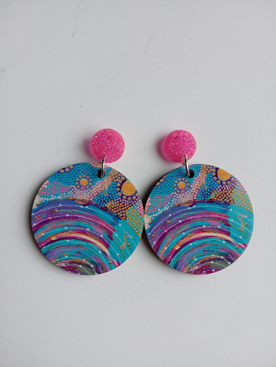 Printed stud earring