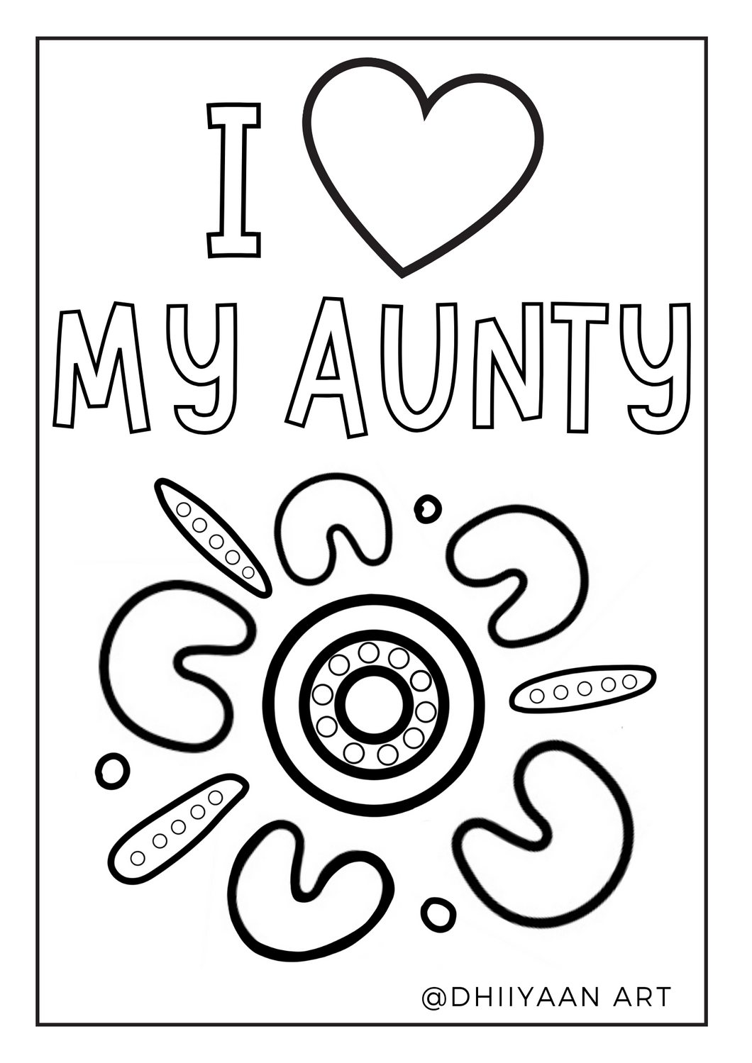 (Aunty) Mother's Day Colouring in sheet