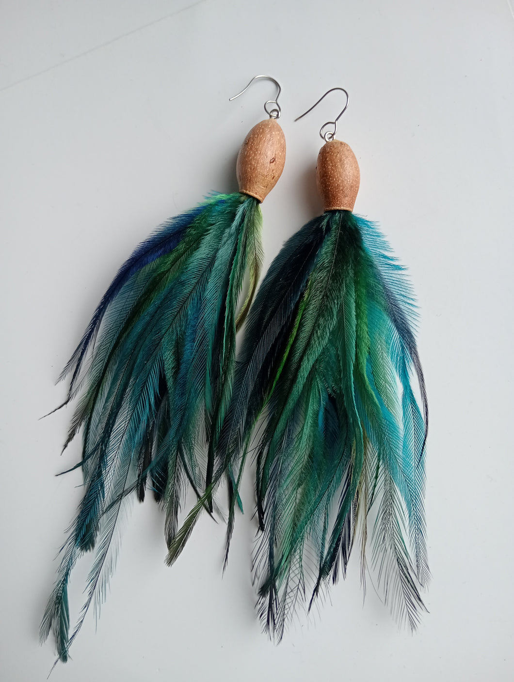 Emu feather earrings