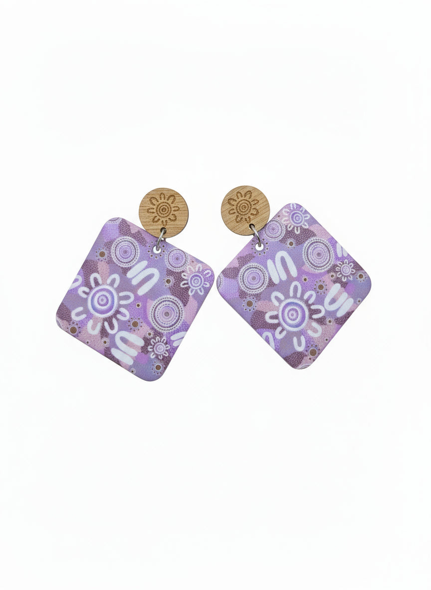 Blessed purple earrings