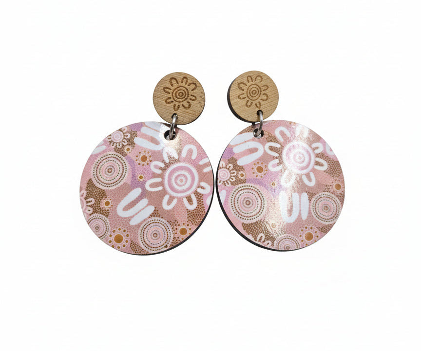 Bessed almond dusty pink earrings
