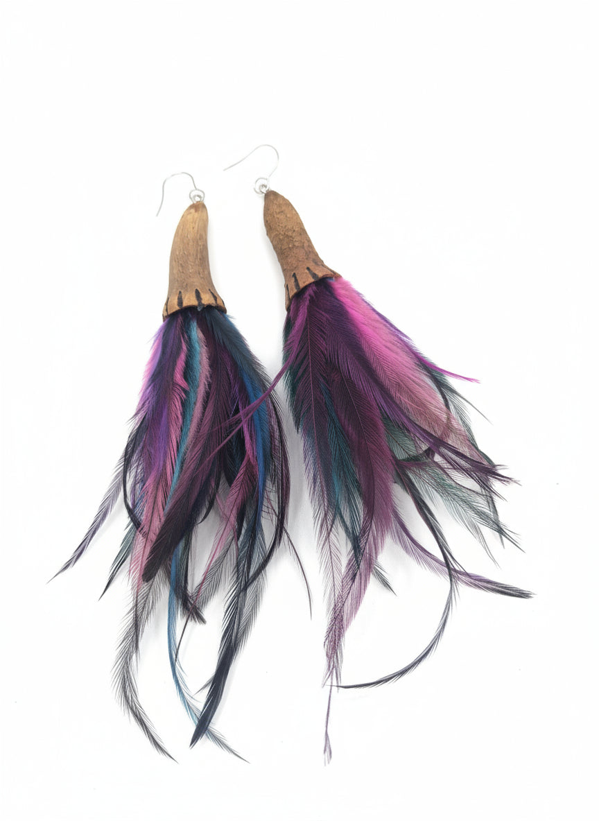 Emu feather earrings