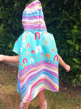 Load image into Gallery viewer, Kids Hooded Beach Towel - ‘Layered Connections’ design
